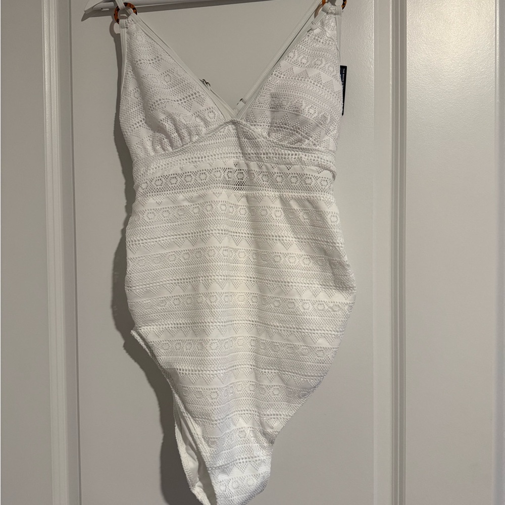 ✨ Summer Mae White Crochet One-Piece Swimsuit ✨